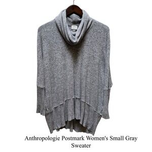 Anthropologie Postmark Women Small Gray Cowl Neck Dolman Sleeve Sweater Pullover